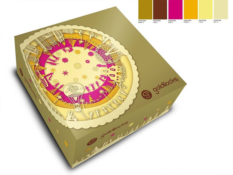 Christmas Packaging for Goldilocks Premium Cakes